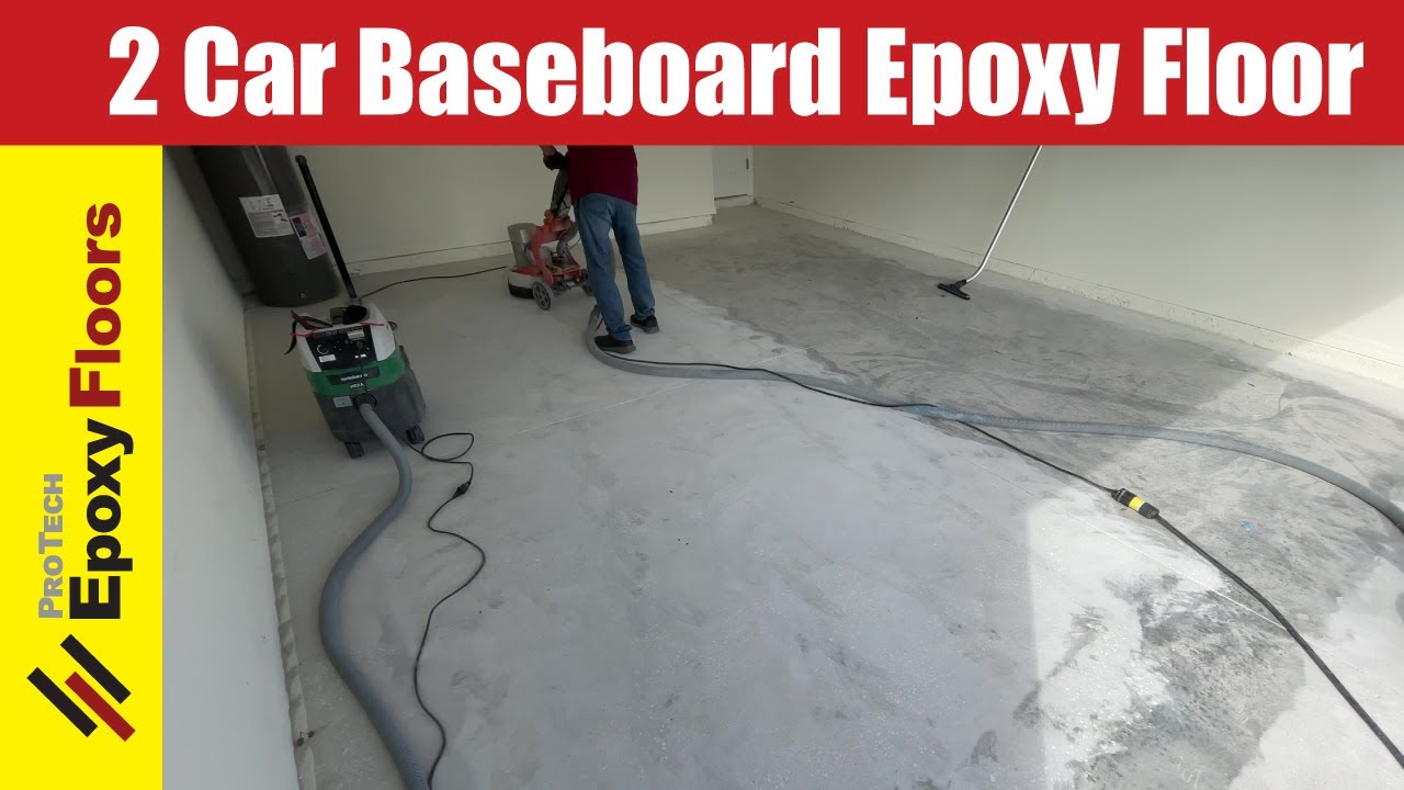2 Car Garage Epoxy Floor with Baseboard Finish - YouTube