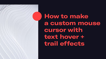 How to make a custom mouse cursor with text hover and trail effects with HTML, CSS and Javascript