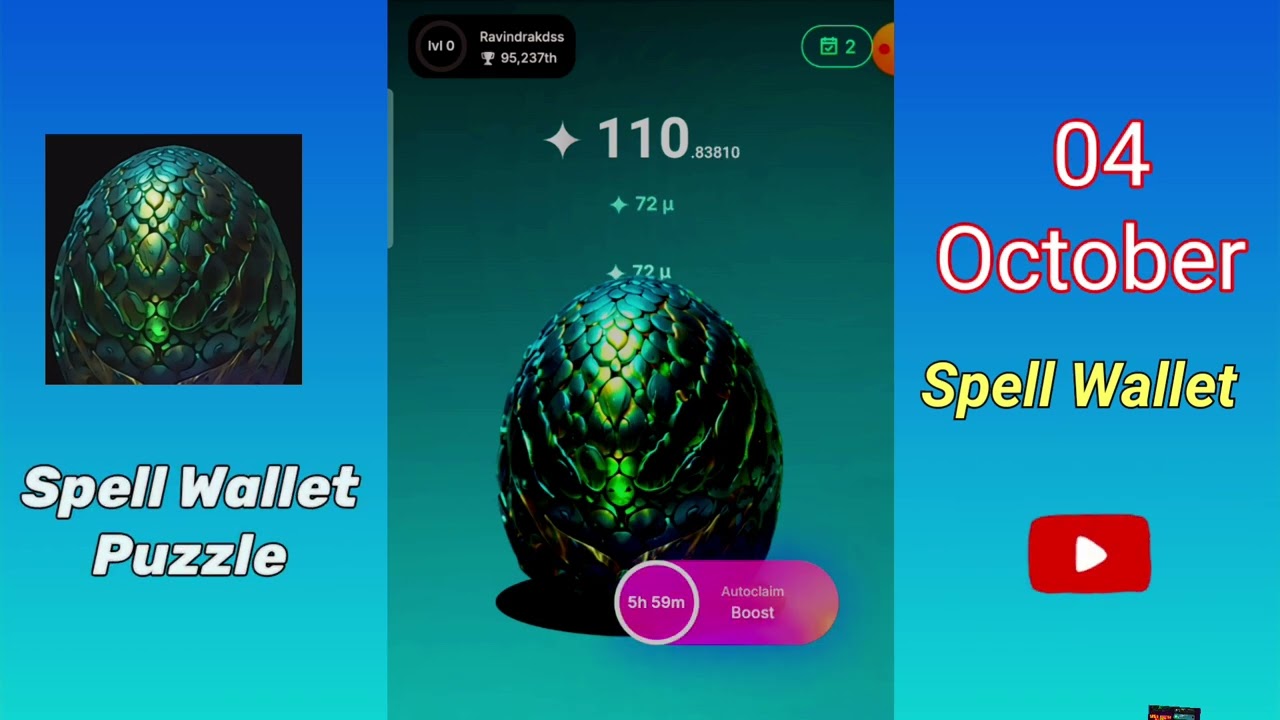 Spell Wallet Daily Puzzle 4 October ,SpellWallet Today Puzzle ,Spell Wallet Secret codes