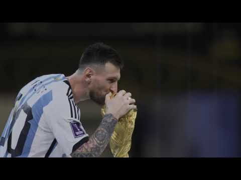 Lionel Messi Kissing the world cup angle slow motion 4K - Messi world cup free clip