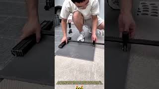 Detail Process Aligning Tile Edges with Guide Tool for Precise Cutting Lines #dailywork