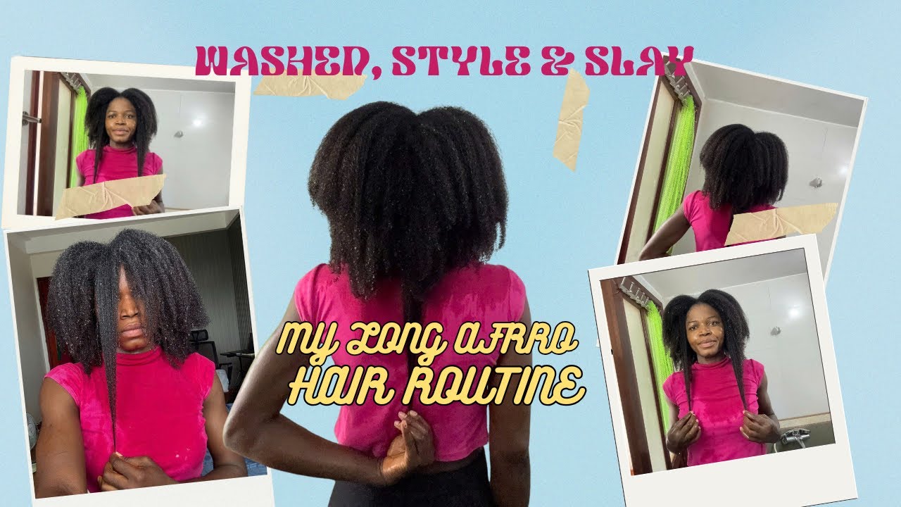 The SECRET to Healthy Long Afro Hair | Wash Day + Styling Routine ...
