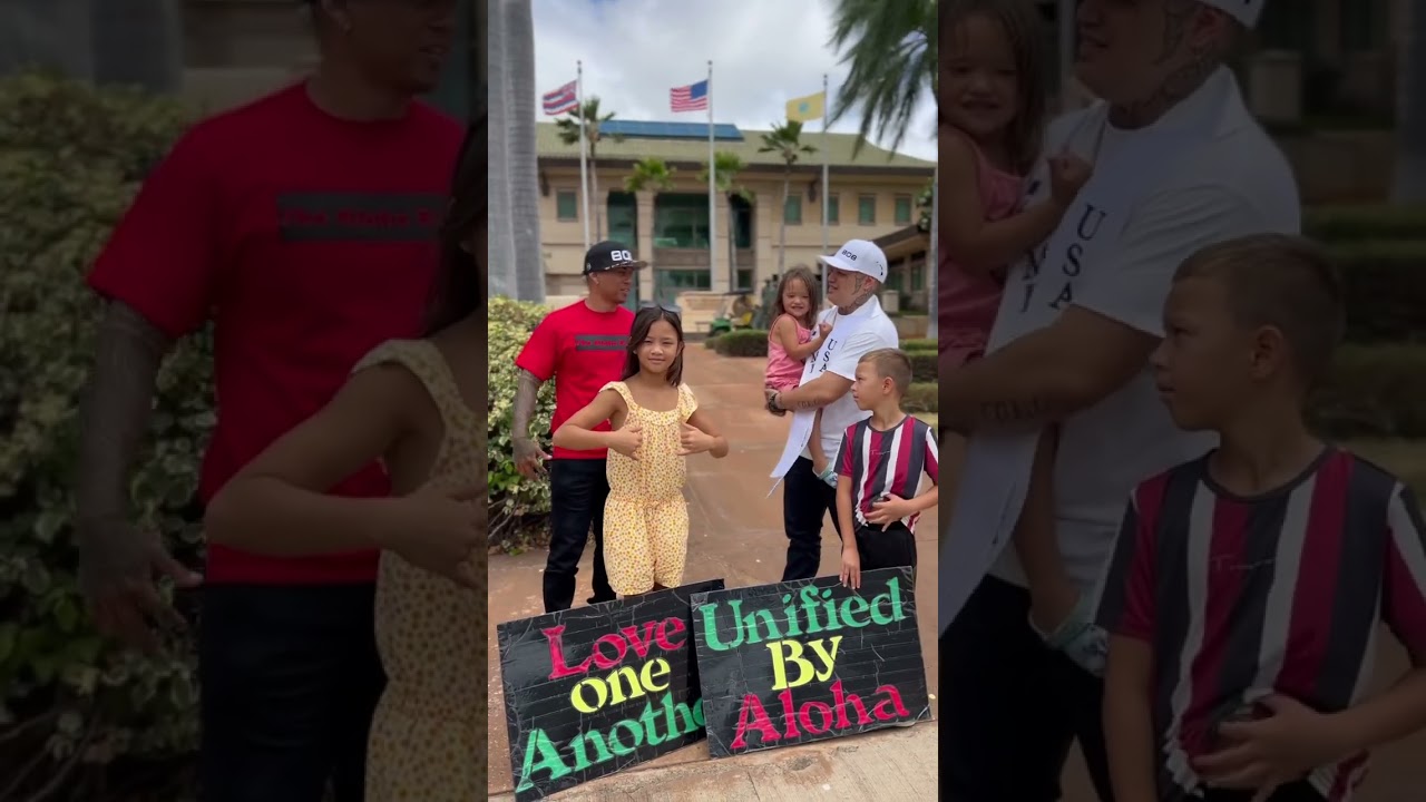 Show aloha sign waving at the Kapolei police station