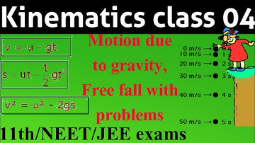 Kinematics, motion due to gravity class 11 physics | free fall motion, equation of motion of gravity