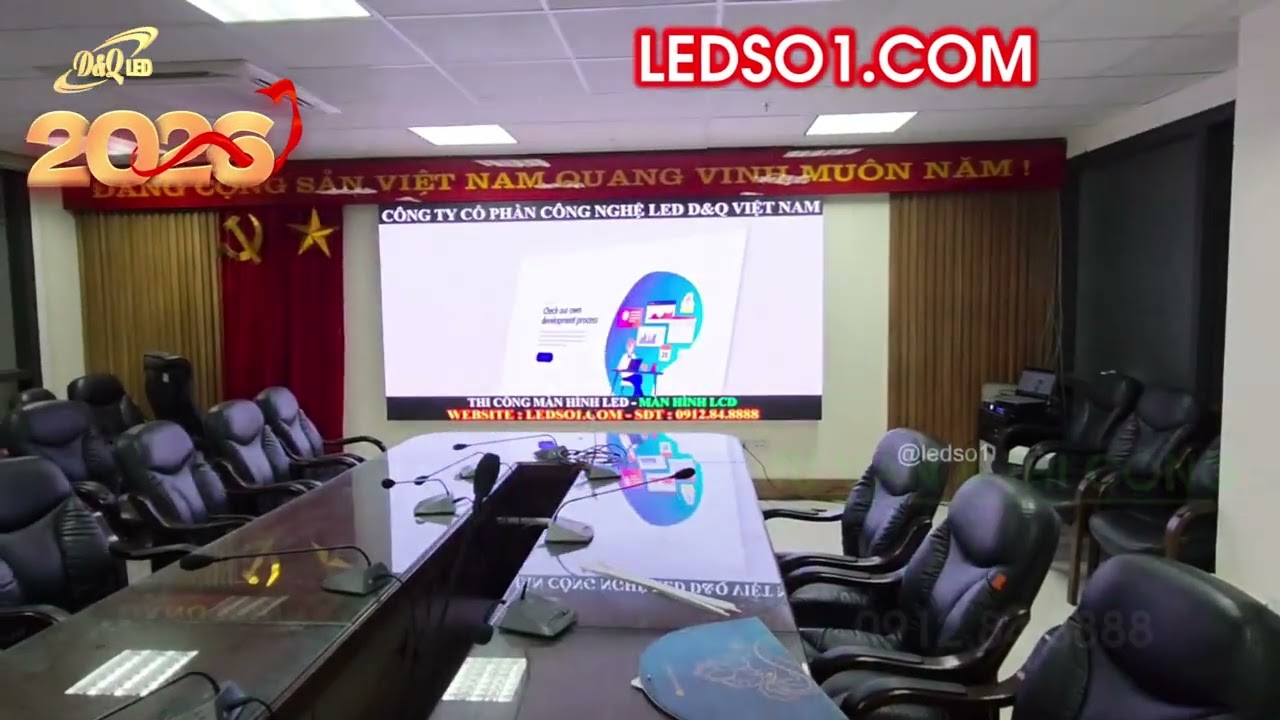 Công ty Cổ phần LILAMA 10 | D&Q Led thi công dự án màn hình LED P1.86 trong Phòng họp Trực tuyến