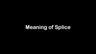 What is the Meaning of Splice | Splice Meaning with Example