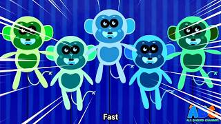 Five Little Monkeys Jumping On The Bed [10 MIN LOOP] | Baby Monkeys Nursery Rhymes!
