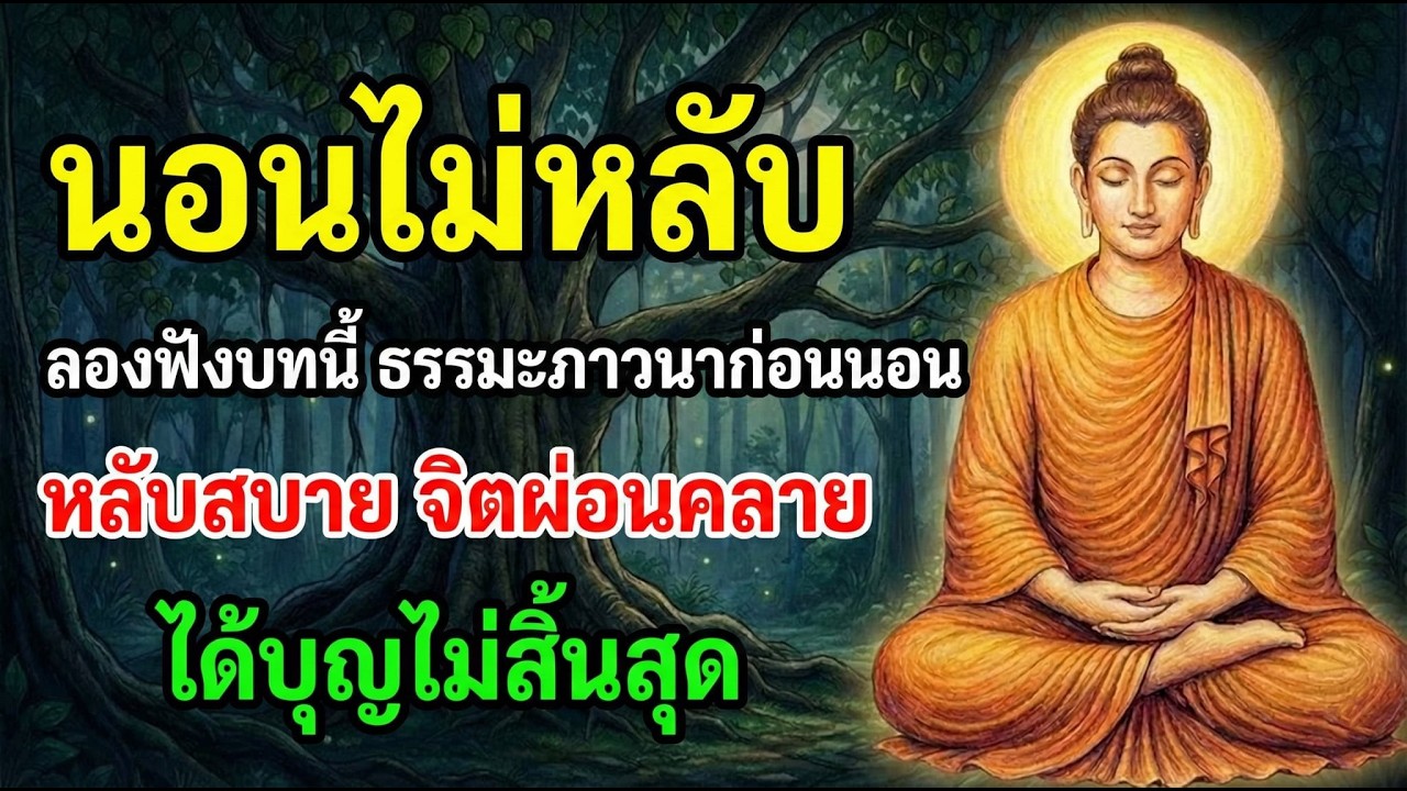 ฟังธรรมะ : ฟังธรรมะภาวนาก่อนนอน หลับสบาย ได้บุญไม่สิ้นสุด