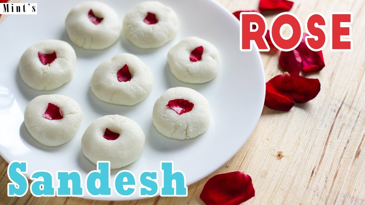 Bengali Rose Sandesh - How To Make Sandesh - Indian Dessert Recipe | MintsRecipes