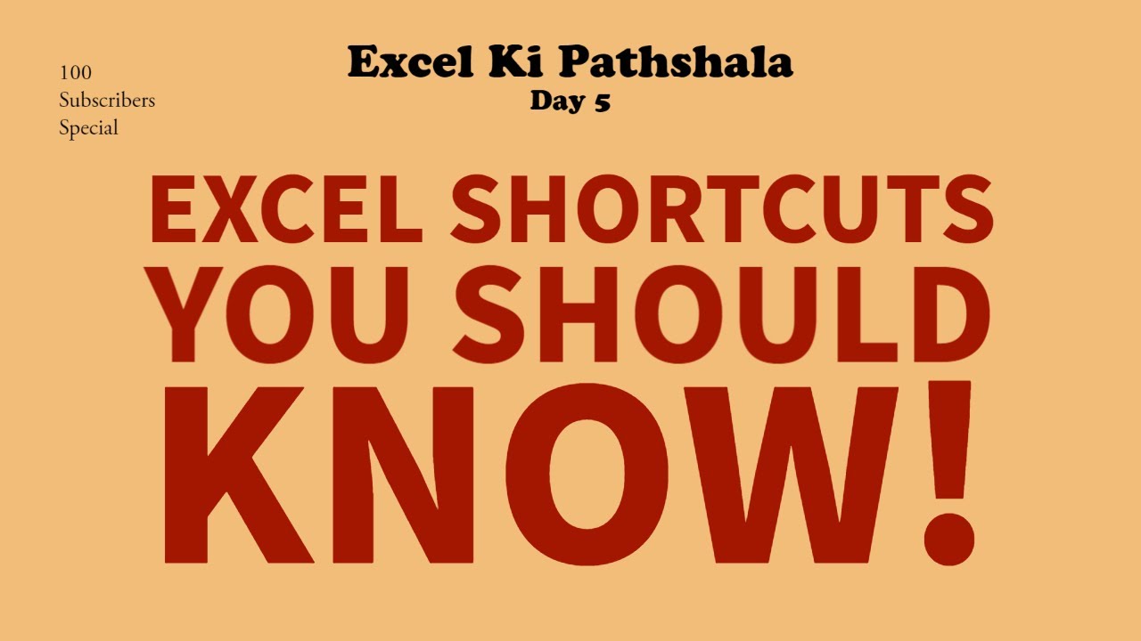Excel shortcuts you SHOULD know! - YouTube