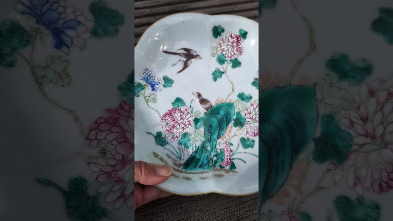 Chinese Antique famille rose Altar Bowl / Tazza, Late Qing 