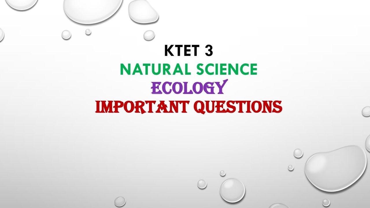 ktet 3/Natural Science/Ecology/Important questions