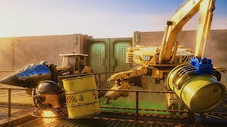 Toxic Waste Emergency Cleanup! Excavator in Action! CONSTRUCTION VEHICLES