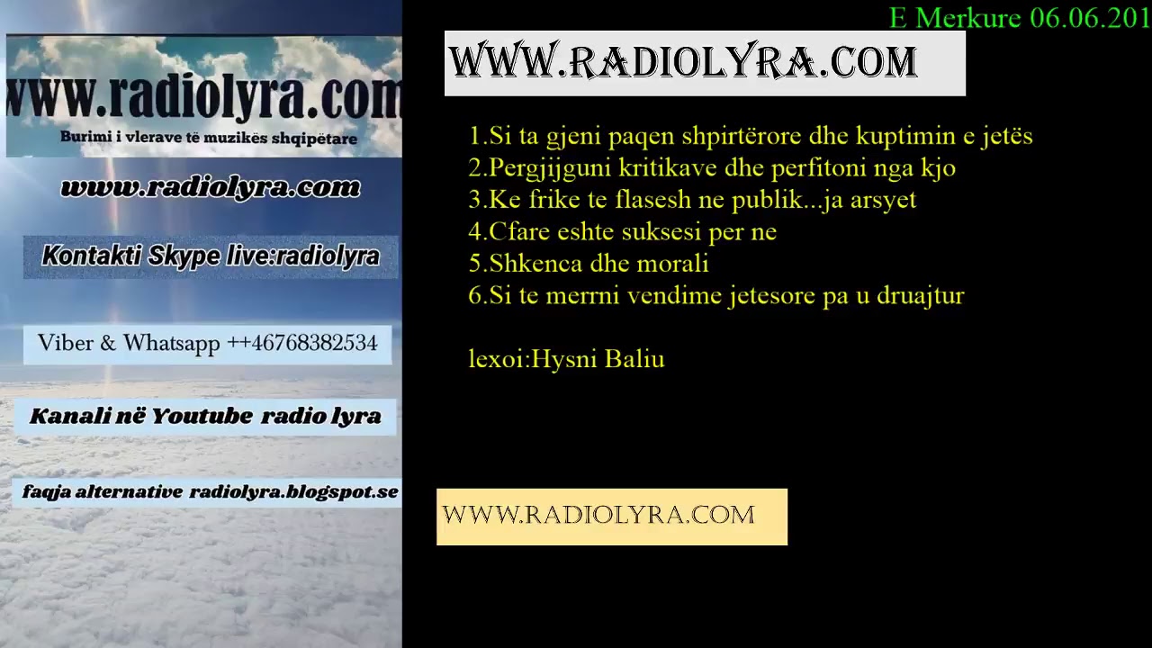 6 tema të ndryshme...lexoi:Hysni Baliu