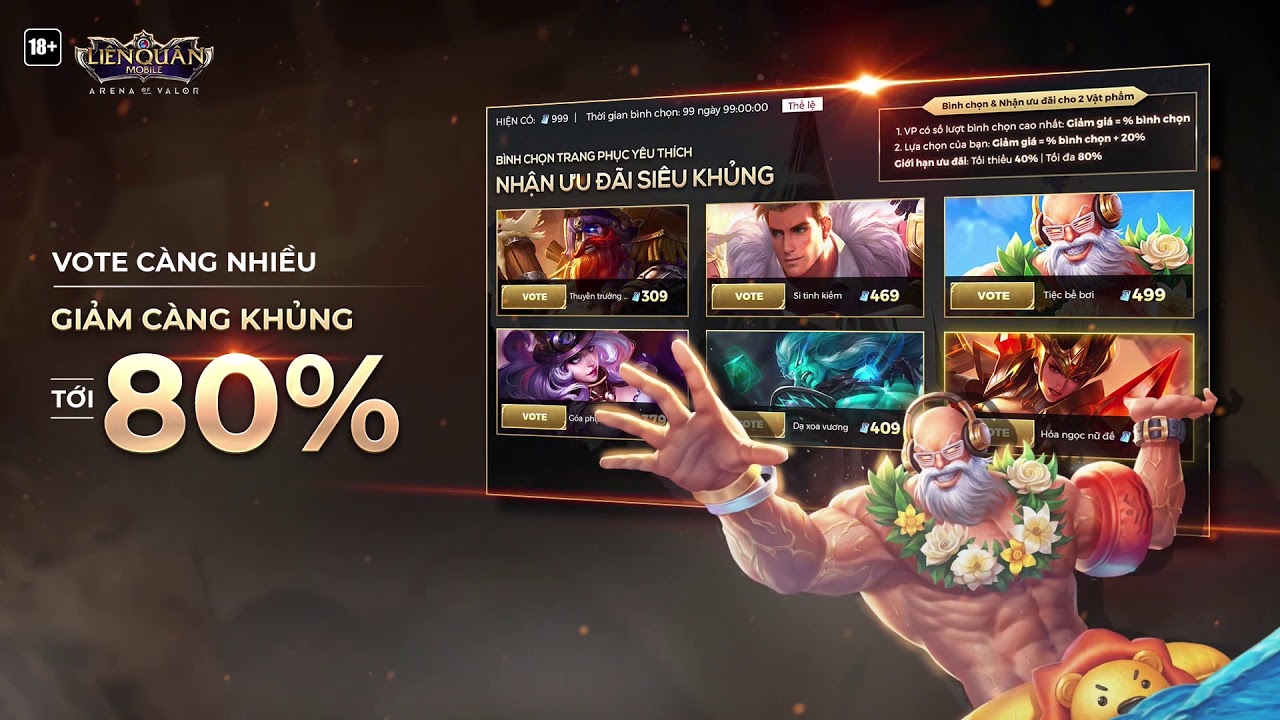 rovera Shop bình chọn - Vote càng nhiều giảm càng khủng - Garena Liên Quân Mobile