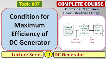 07 Condition for Maximum Efficiency of DC Generator