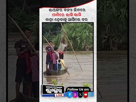 ଅକାତକାତ ପାଣି ଭିତରେ ପଶି ବାହା ହେବାକୁ ଗଲେ ବର #waterlogging #odishanews #odishabhaskar
