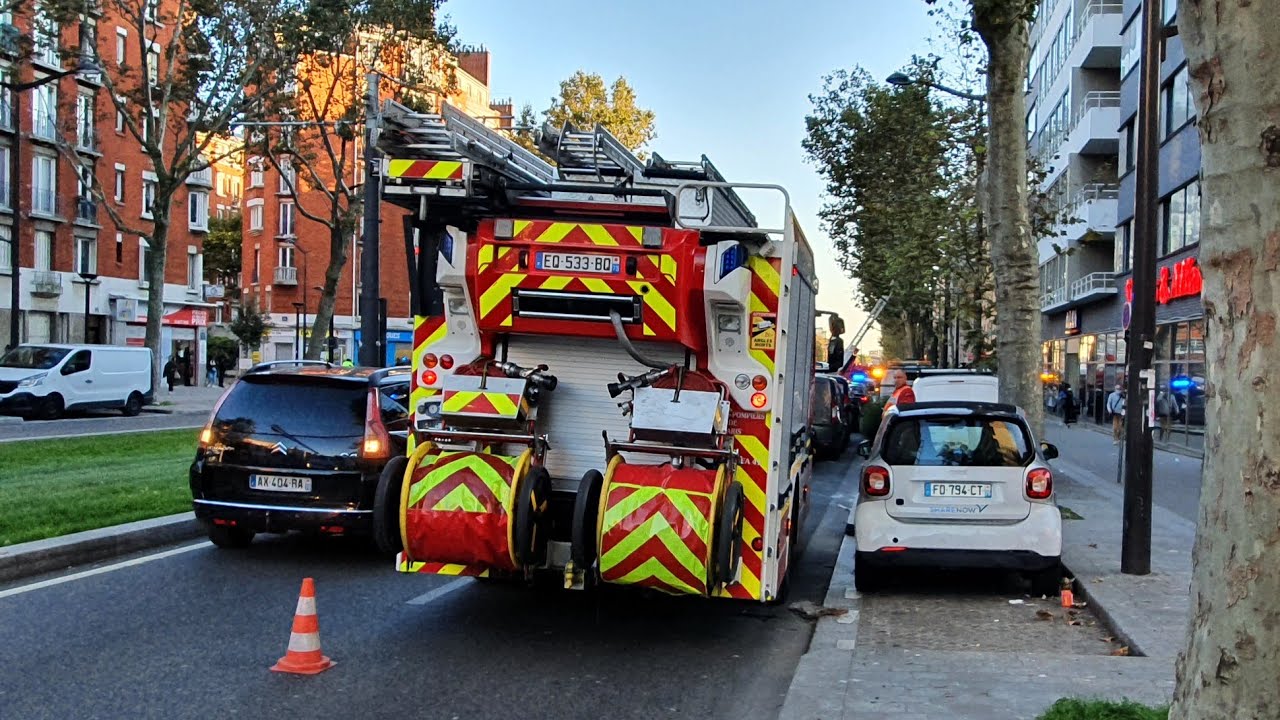 Pompiers De Paris FPT en urgence feu Paris Fire Dept Fire Trucks  Responding ( Best of )