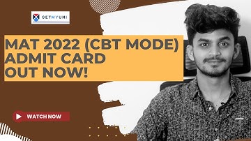 MAT (Management Aptitude Test 2022) Admit Card CBT Mode| How to Download MAT 2022 Admit Card | GMU