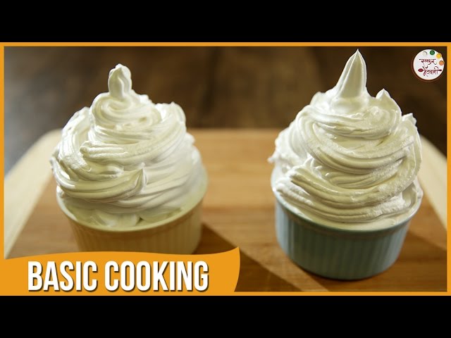 How To Make Whipped Cream At Home | Recipe by Archana in Marathi | Homemade Cream For Cake | Ruchkar Mejwani