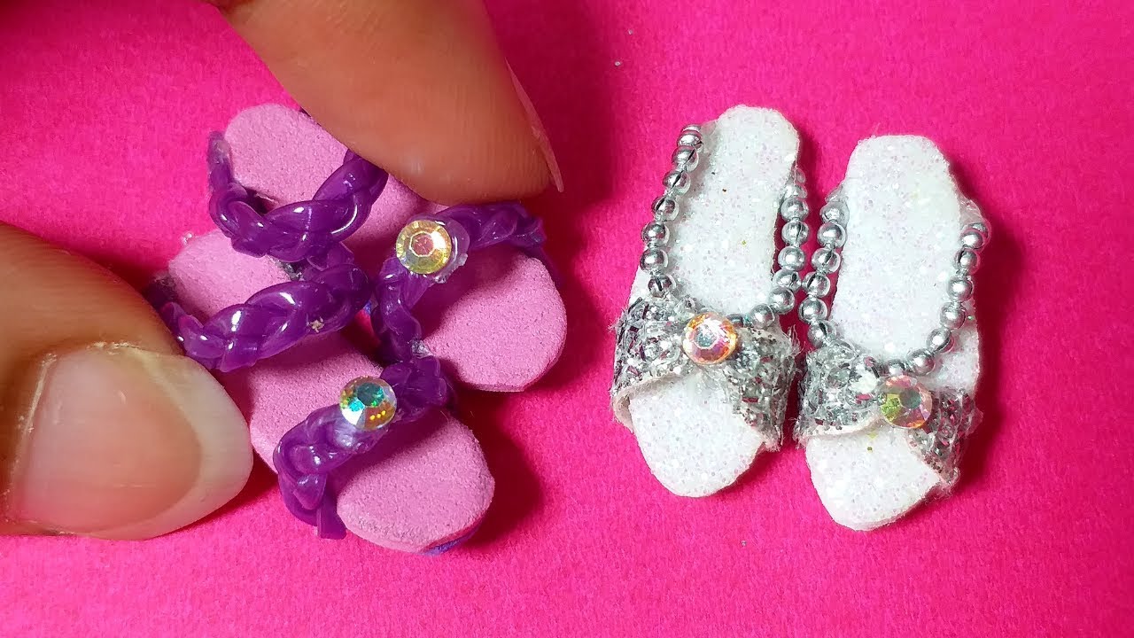 2 Cute DIY Miniature Barbie Sandals 