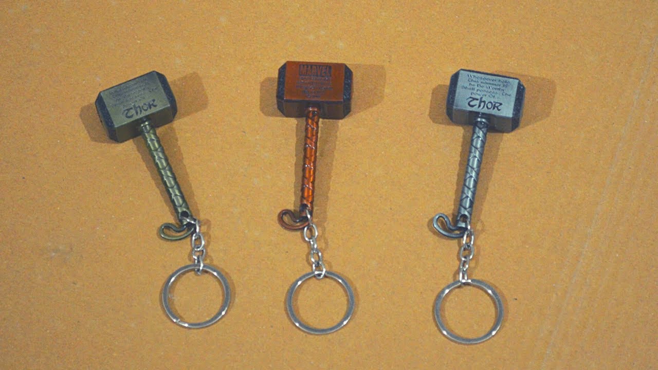 Unboxing and Review of Thor Hammer Marvel Avengers Superhero Gold Metal Ring Key Chain