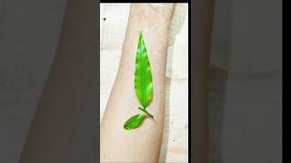 Very Easy & Simple Leaf Mehndi design🌿 #shorts #henna #creativehenna #leafhenna #mehndi