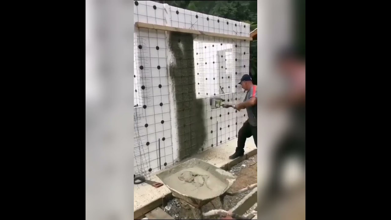 Spray concrete application made with hand machine/civilengineeringtechnology/civil discovery