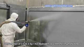 PROTECTION OF SANDBLASTING CABIN WITH POLYUREA @PolinovaGlobalSLpoliurea