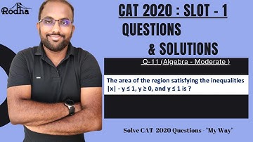CAT 2020 Slot 1 Questions & Solutions I CAT 2022 Preparation I ALGEBRA I Moderate