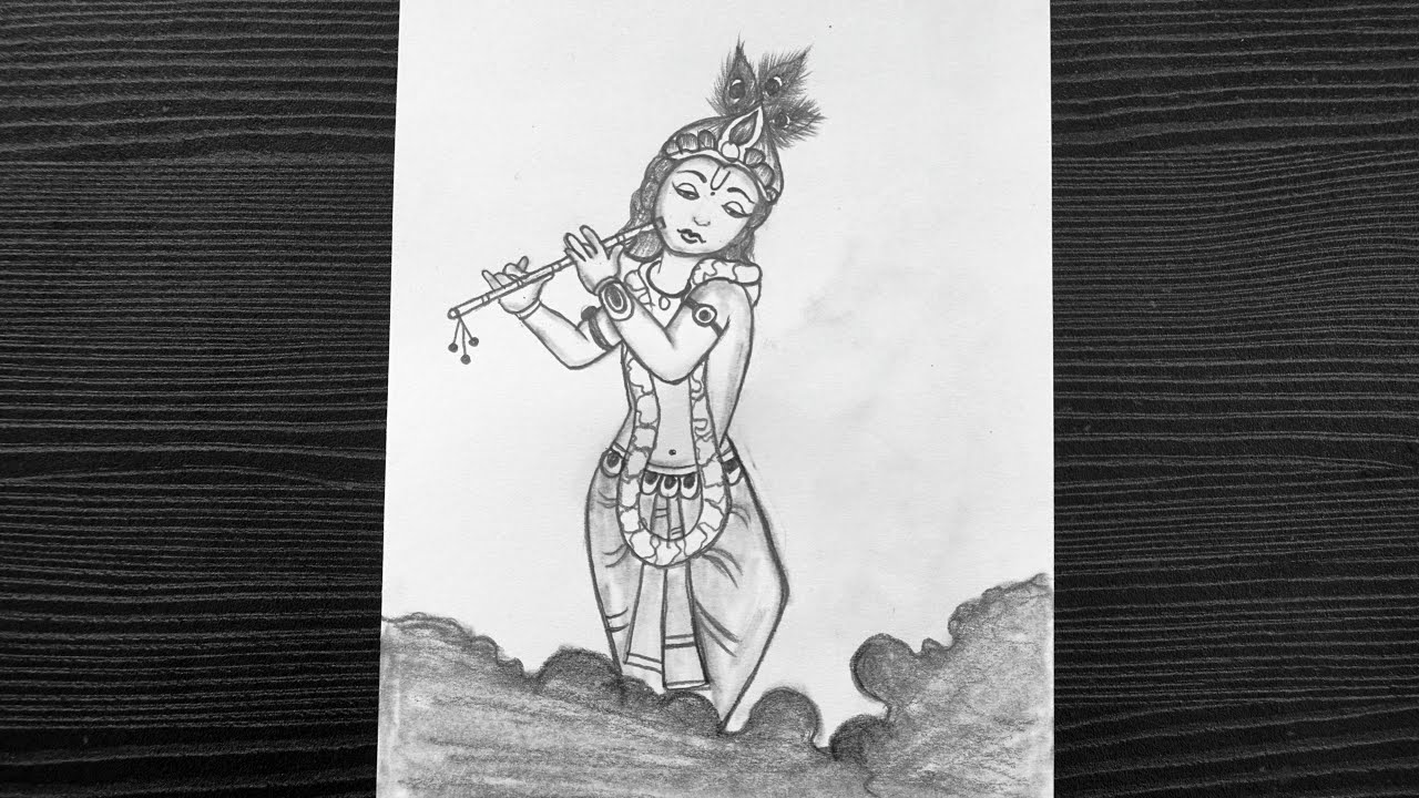 Krishna Drawing Pencil Easy || How To Draw Lord Krishna Drawing ...