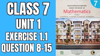 Class 7 math unit 1 exercise 1.1 Question 8-15 || national book Foundation | Math With Afshan