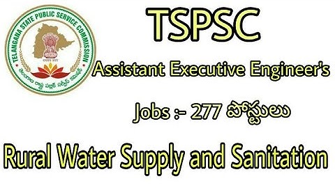 TSPSC AEE Civil Rwss Official Notification | Assistant Executive Engineer