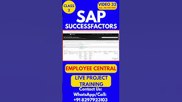 SAP SuccessFactors EC Training Online Tutorial Class 32 11th August 2025 #sapsuccessfactorstraining