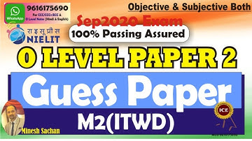 M2R4 ITWD Guess Paper Sep2020 O level Exam