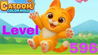 Catdom color hole level 596 solution and walkthrough for gameplay 