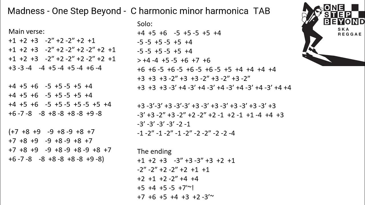 1st practice Madness One Step Beyond C harmonic minor harmonica