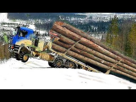 Extreme Dangerous Monster Logging Wood Truck Driving Skill, Fastest Climbing Truck Heavy Equipment