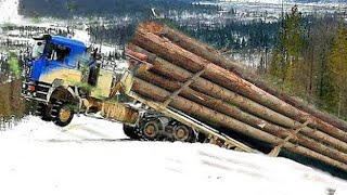 Extreme Dangerous Monster Logging Wood Truck Driving Skill, Fastest Climbing Truck Heavy Equipment by Zin2D 522,118 views 2 years ago 14 minutes, 8 seconds