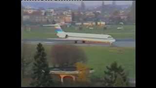 Kuwait Air MD-83 landing and T/O at Antwerp Airport, 1999