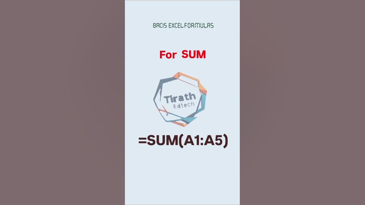 Basic Excel Formula For Sum | Addition Excel Formula | Excel Shortcut # ...