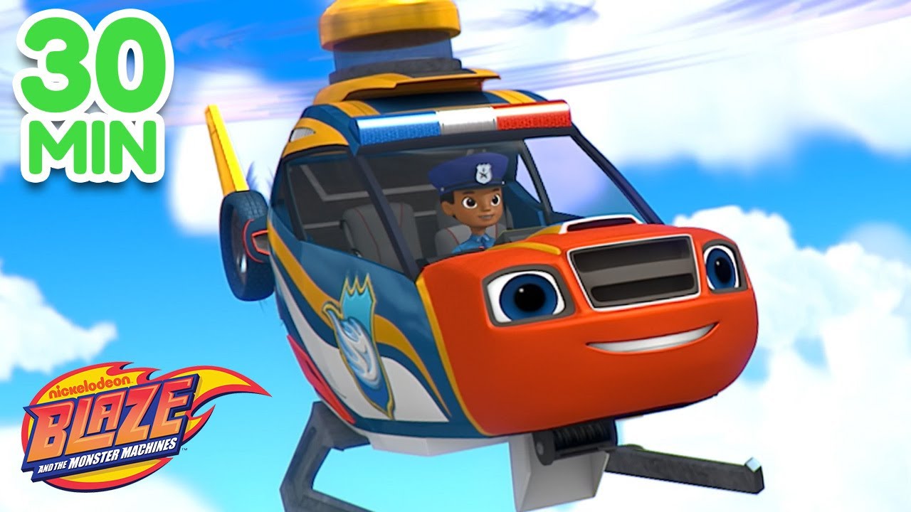 Officer Blaze's Police Helicopter Rescues! | 30 Minute Compilation | Blaze  and the Monster Machines - YouTube