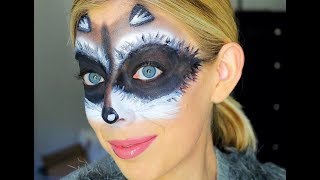 Cute and Easy Raccoon Mask Halloween Makeup