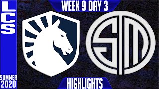 TL vs TSM Highlights | LCS Summer 2020 W9D3 | Team Liquid vs Team Solomid