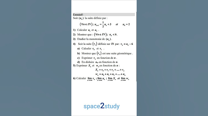 Exercice 1 - Les suites numériques - Série 1 - 2BAC - Exercices corrigés - 2306 @space2study