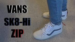 Vans Sk8-Hi Zip Ca Varsity Stripe Review On Feet