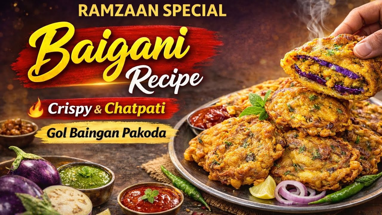 Ramzaan Special Crispy & Chatpati Baigani | Gol Baigan Pakoda 