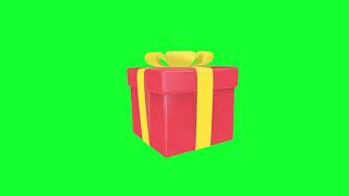 Gift Box Icon Animation with Green Screen Background