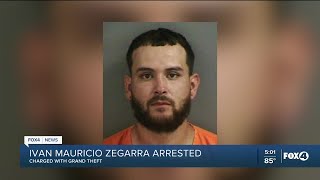 Man arrested and charged with grand theft
