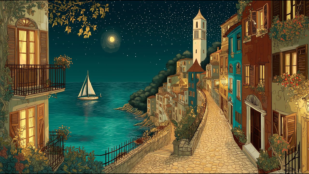 Oldies Music Playing in Another Room – Cozy 1940's Cottage Night Ambience 🌙